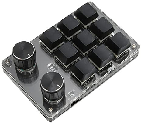 Yctze Clavier de Jeu Hanique Programmable DIY avec Connexion à Double Mode, 9 Touches Portables et 2 Boutons pour Les Jeux et Les Médias