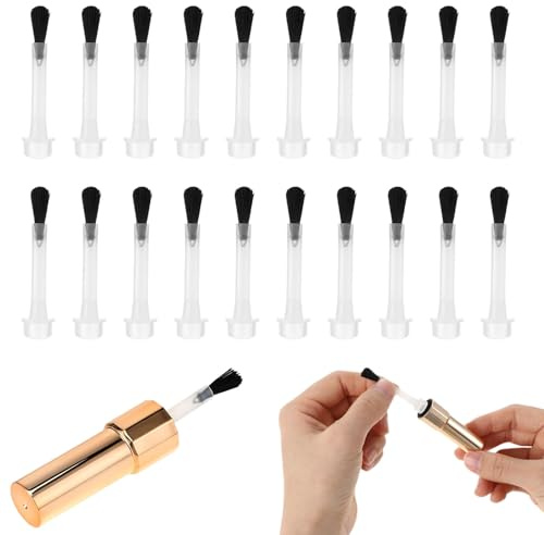 50 Pcs Disposable Nail Brushes Replacement, Replacement Nail Polish Brushes Kit, Disposable Dip Powder Brush With Handle, Dip Powder Liquid Replacement Brush for DIY Nail Art Salon Design
