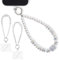Hpmjz 2 PCS Pearl Beaded Wrist Lanyard Phone Wrist Strap Cell Phone Beaded Charm Detachable Anti-Loss Bracelet Strap Keychain with Tether Tab for Wallet Camera Women Men