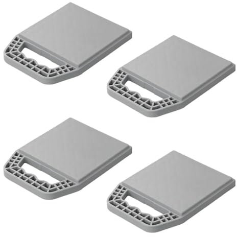 Freizeli 4 Stück Stützplatten stapelbar grau mit Griff Unterlegplatten Jack Pads Stützplatten für Wohnwagen Wohnmobil