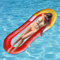 Ajuanbazha Matelas Flottant Piscine Gonflable 90 × 160 cm avec Appui‑Tête & Filet, Matelas Gonflable Piscine, Hamac d’Eau Portable pour Adultes, Idéal Plage, Lac & Fêtes (Rouge)