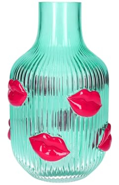 Giftcomany L'Amour Vase Lippen türkis 25cm