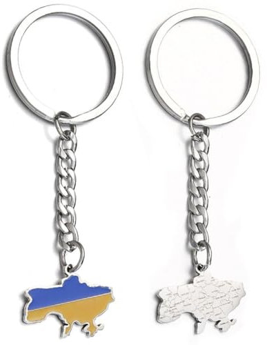 Zghhc Ukraine Karte Schlüsselanhänger Edelstahl Schlüsselanhänger Ukraine Tasche Schlüsselanhänger Anhänger Ethno-Stil Flagge Schlüsselanhänger Zubehör