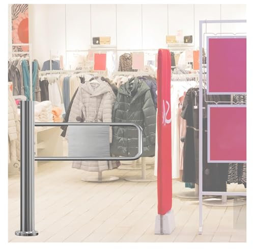 Puerta de entrada manual unidireccional, puerta de rebote automática, puerta de acceso a tienda de acero inoxidable, 50-100 cm de ancho, diseño de empuje manual para una fácil entrada y salida