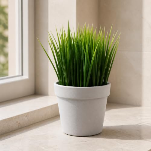 Leaf Realistic Artificial Potted Foliage Plants, 22cm Grass