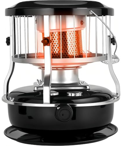 SAYEYBU PoêLe à PéTrole à Hauteur RéGlable, PoêLe à PéTrole Portable pour IntéRieur Et ExtéRieur, IdéAl pour Le Chauffage d'hiver, Le Camping Et La Cuisine,Noir