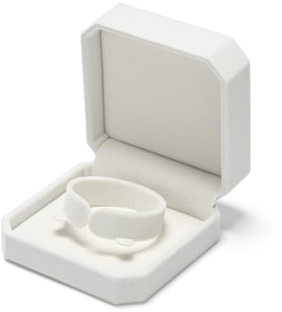 Papten Armband Schmuckbox Armbänder Aufbewahrung Weiß,Samt | Achteckig schmuckbox armband,schmuckaufbewahrung für armband Geschenkbox für Valentinstag Geburtstag,schmuckkästchen klein