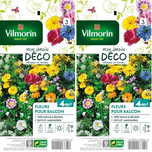 Vilmorin 5860442 Fleur annuelle pour Balcons Multicolore 9 x 0.5 x 16 cm (Lot de 2)