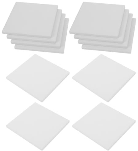 HEALSOPTHY Carreaux de Céramique Dos en Liège Lot de 12 Non Émaillés Carrés Blancs pour Protection de Meubles et Projets Artistiques de Peinture Soi-même
