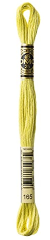 DMC 117-165 Mouline Stranded Cotton Six Strand Embroidery Floss Thread, Light Moss Green, 8.7-Yard