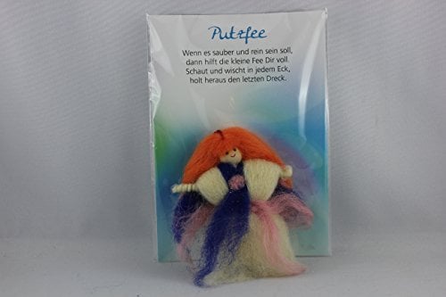 JoJo, Wichtel Arts, J093-080, Glücksfee, Putzfee, Filz, 9cm, mit Spruch