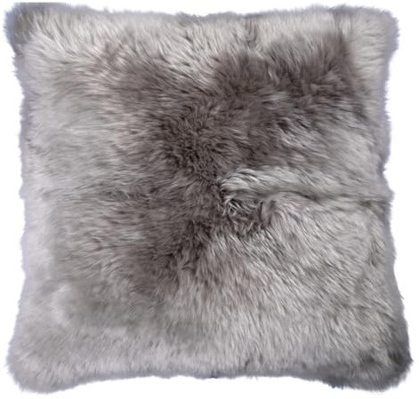Kissenbezug für Couchkissen Sofakissen - 50 x 50 cm - Schaffell - Grau - Kissenhülle Zierkissenbezug