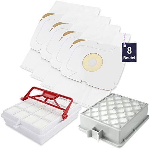 Swyp 8 Vlies Staubsaugerbeutel Beutel Staubcontainer + 1 Hepa + 1 Hepa Carbon Filter passend für Lux Intelligence Staubsauger
