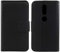 Gukas Design Echt Leder Tasche Für Nokia 7.1 2018 Hülle Lederhülle Handyhülle Handy Flip Brieftasche mit Kartenfächer Schutz Protektiv Genuine Premium Case Cover Etui Skin (Schwarz)