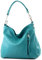 modamoda de T183 Damen Schultertasche Handtasche Tragetasche Echtleder Groß handmade in Italy, Farbe:Türkis_1