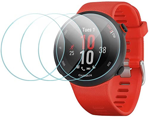 Diruite 4 Pack para Garmin Forerunner 55/45/45S/245/245 Music Cristal Templado Protector Pantalla,HD Protector 9H Dureza Transparente Antiarañazos