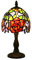 Tokira Tiffany-Stil Tischlampe 6 Zoll, E14 Vintage Glasmalerei Mini Nachtlicht, Rote Rose Blume Nacht Schlafzimmer Schreibtischlampen für Wohnzimmer(Ohne Glühbirnen)