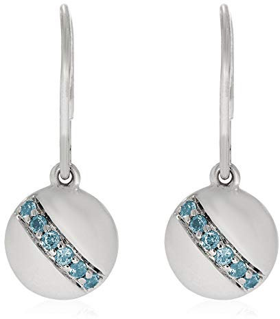 Ohrhänger mit 12 Swiss Blue Topase ca. 0,26 ct. rhodiniert