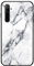 Funda para Realme 6 Marmol Case Tapa Trasera de Cristal Templado con TPU Edge Carcasa para Realme 6 (Blanco)
