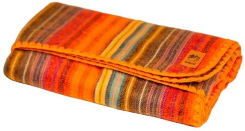 Decke aus Alpakawolle, Queen-Size-Bettüberwurf, warm, leicht, Couch oder Camping, Outdoor, 224 x 162 cm, Orange