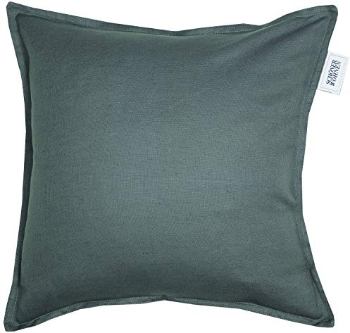 Schöner Wohnen Kollektion Lino Zierkissenhülle 2er Set Anthrazit • Kissenhülle 40x40 ohne Füllung • hochwertige Leinen-Baumwoll Mischung • waschbarer Zierkissenbezug