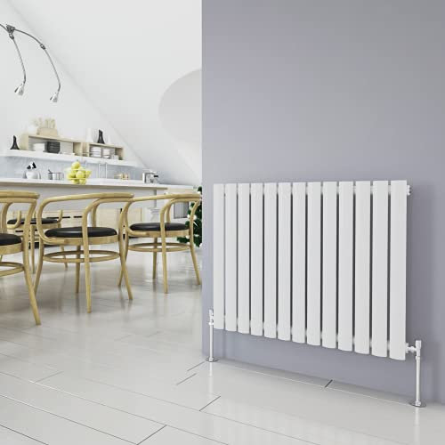 Horizontal Column White Radiator Oval Single Designer Radiator 600x767mm Central Heating Interior Design