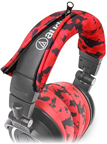 WC BandZ V2 Kopfbügel-Schutzhülle für Audio Technica ATH M Serie Kopfhörer - Maschinenwaschbar, kein abblätterndes Leder mehr - Kompatibel mit M50X / M50XBT / M50 / M40X & mehr | (Red Camo)