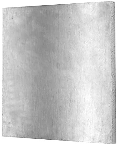 Hoja de aluminio 6061, grosor de 6 x 6 x 1/4 pulgadas, hoja de aluminio plana de panel de placa plana, placa de aluminio de metal resistente finamente pulido y desbarbado, 6 mm