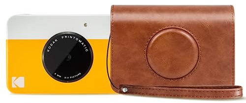 MUZIRI KINOKOO Printomatic Retro Tasche Kompatibel für Kodak Printomatic Kamera Schutzhülle Ledertasche mit Handschlaufe Braun