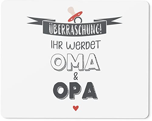 JUNIWORDS Mauspad Mousepad, Überraschung! Ihr werdet Oma & Opa (1005456)