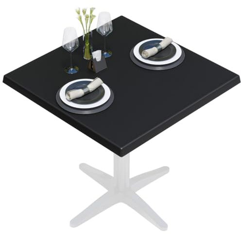 GGMMÖBEL WERZA | Werzalit Tischplatte | Schwarz | B:T 70 x 70 cm | Topalit Gartentischplatte | Perfekt für klappbare Gartentisch, Esstisch | Wasserfest | Restaurant, Cafe, Bar | Indoor und Outdoor