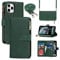 Cavor Crossbody iPhone 11 Pro Max Case With Card Holder With Strap,Flip Leather Wallet Case,[9 Card Holder] Zipper Detachable Lanyard Phone Case Cover for Women for iPhone 11 Pro Max - Dark Green