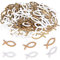 Holz Fisch Deko 100 PCS Siumir Holzdekorationen Streudeko Gold Weiß Tischdekorationen für Taufe, Kommunion, Hochzeit