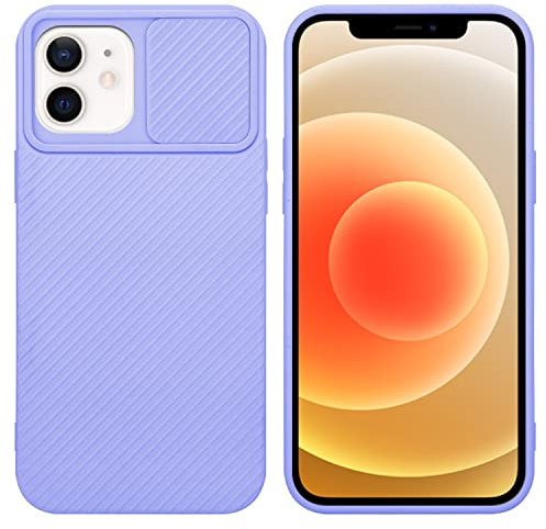 Cadorabo Hülle kompatibel mit Apple iPhone 12 Schutzhülle TPU Silikon Case Liquid Design mit Kameraschutz Slim Kratzfest Weiche Gummi mit Rundumschutz Case Hülle für iPhone 12 in Lila