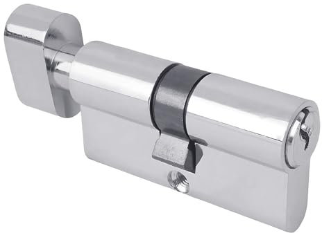 BAUSTER® Schließzylinder Nickel mit Knauf, Zylinderschloss, Profilzylinder, Türschloss Ersatzzubehör, Wendeschlüssel, Türschloss Sicherheitsschloss Haustür, Schloss (30/35)