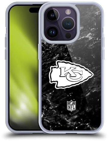 Head Case Designs Offizielle NFL Marmor Kansas City Chiefs Artwork Gelhülle [Militärischer Schutzgrad] Kompatibel Mit Apple iPhone 14 Pro Und Kompatibel Mit MagSafe