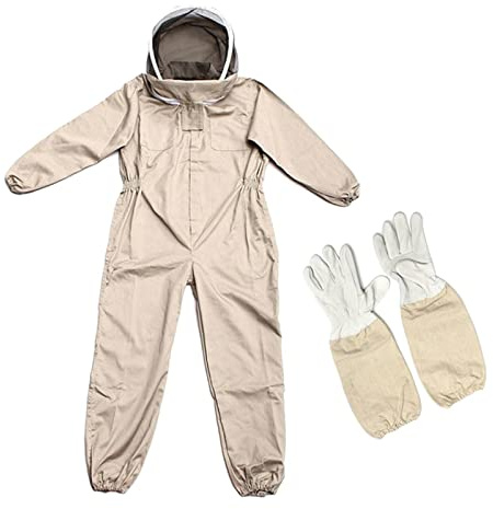 predolo Abbigliamento Completo per L'apicoltura Cappello Abbigliamento con Cappuccio Tuta Protettiva per Apicoltura Attrezzatura per Apicoltura, XXL