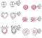 6Paare 925 Sterling Silber Ohrringe für Mädchen Damen Hypoallergene Ohrringe Tiny Herz Hoop Ohrringe CZ Ball Schmetterling Daisy Gestüt Sets für Teenager Kinder Kleinkind Rosa Silber