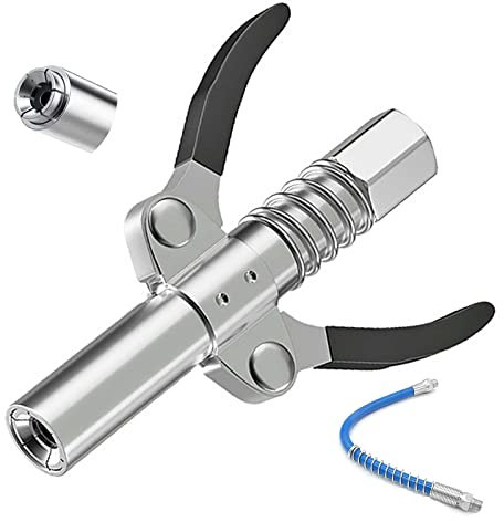 ADWOLT Fettpressen-Kupplung mit Einzelgriff,10.000 PSI Fettpressen-Kupplungen,Starke Verriegelung und schnell lösbare Fettspitzen-Endkupplungen,kompatibel mit Allen Fettpressen 1/8 NPT-Armaturen