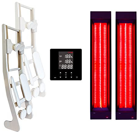 2x Infrarotstrahler InfraROTmed 500W + Steuerung + 2x Lehne Tiefenwärme Vollspektrumstrahler für Sauna und Infrarotkabine, zum Nachrüsten oder Selberbauen