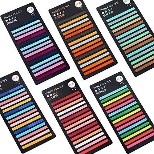 1800 Stück Haftnotizen Tabs, Transparent Sticky notes Index Haftstreifen Pagemarker, Sticky Tabs 6 Style für Seitenmarkierung Lesezeichen, Sticky Markers für Büro Schule Zuhause, Tabs it