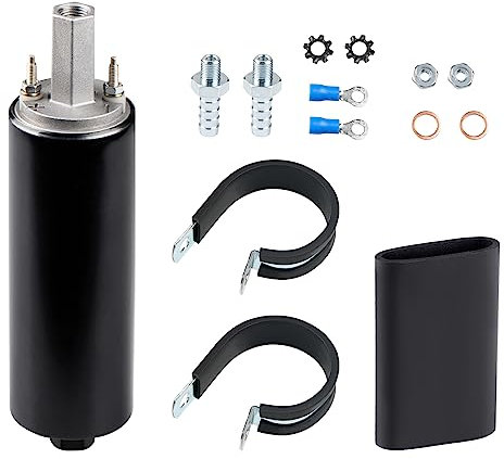 JDMON GSL392 - Bomba de combustible en línea, bomba de combustible externa universal de alta presión de 255 LPH de 12 V con kits de instalación, repuesto para GSL392-400-939