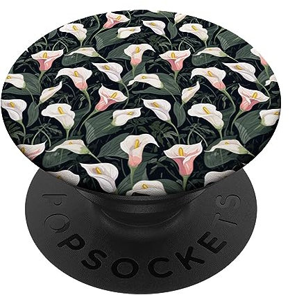 Atemberaubendes rosa Blumenmotiv, Calla-Lilien-Design PopSockets mit austauschbarem PopGrip