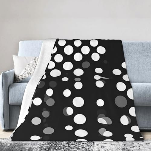 BROLEO Weißer Punkt, 101,6 x 76,2 cm, ultraweiche Micro-Fleece-Decke, pflegeleicht und langlebig, geeignet für Bett, Sofa, Camping