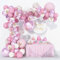 Luftballon Girlande Rosa Weiß Ballon Girlande enthalten Rosa Konfetti balloon Schmetterlings Dekoration-Rosa Weiß Ballon Sets mit Ballon Tools - Geburstag Luftballons Rosa Weiß Balloons Set-113 Stück.