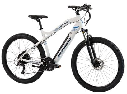 F.lli Schiano Braver, E Bike Mountainbike, 27.5 Zoll, 36V 11.6Ah Abnehmbarer Akku, Motor 250W 50Nm, MTB Ebike für Herren und Damen, Weiss