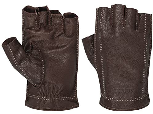 Stetson Lamb Nappa Racing Lederhandschuhe Fingerlose Handschuhe Damen/Herren - Made in Italy Frühling-Sommer - 9 1/2 HS braun