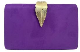 MODELISA - Bolso Clutch Cartera De Mano Hoja Cadena Hombro Fiesta Noche Boda Evento Novia Mujer (Violeta)