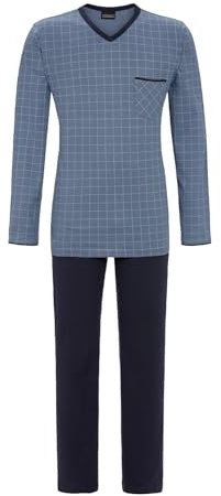Ringella Pyjama mit V-Ausschnitt Farbe stahlblau, Größe 54
