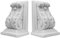 Generic Set 2 griechische ionische Säulen Säulen Säulen Buchstütze aus gegossenem Marmor, Statue, Skulptur, Weiß